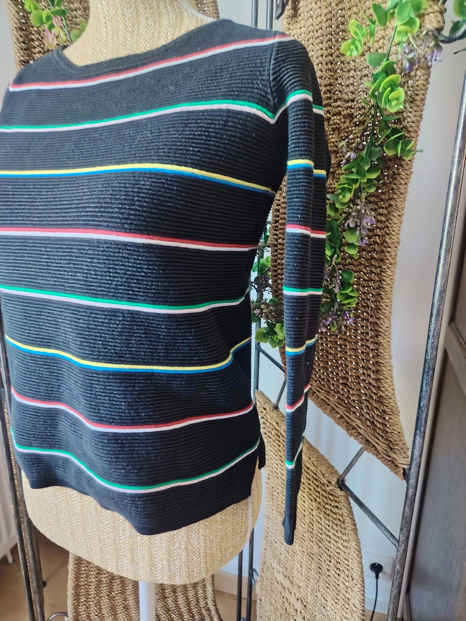 Zwarte gestreepte trui maat 34 Caroll – photo 4